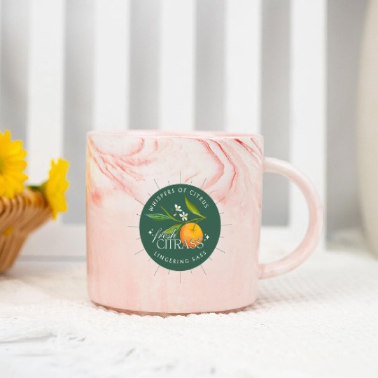 Elegant Citrus Branding Design Marble Mugs