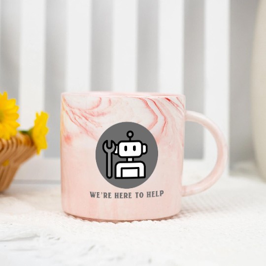 AI Robots Here To Help Funny Marble Mugs