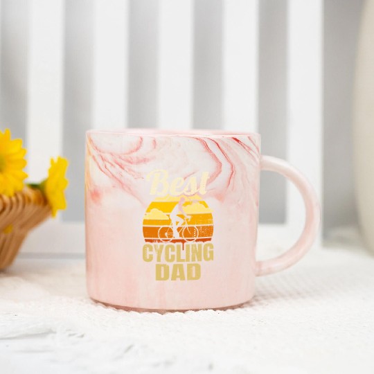 Cycling Father Marble Mugs