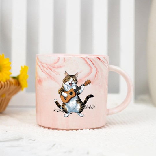 The Meow-sician Marble Mugs