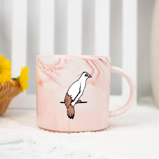 Bird raven dove sitting cable hawk eagle birdie Marble Mugs