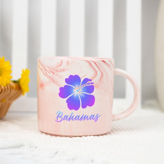 Bahamas Hibiscus Marble Mugs