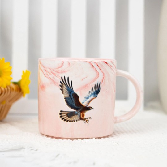 Majestic Hawk Flight Marble Mugs