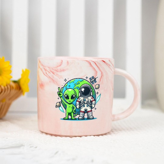 Alien Astronauts In Space Marble Mugs