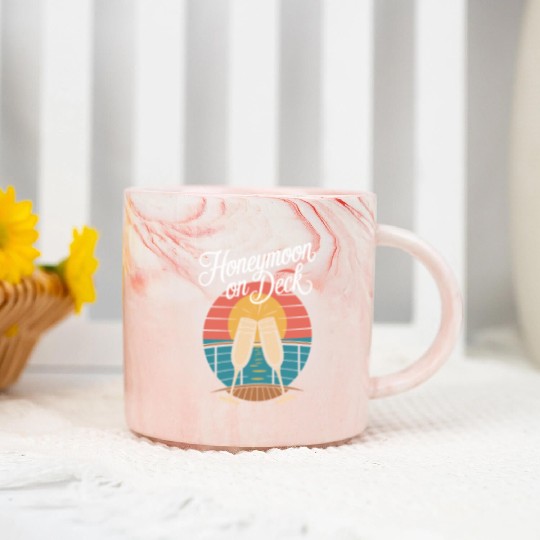 Romantic Cruise Ocean Love Sunset Sail Couples Marble Mugs