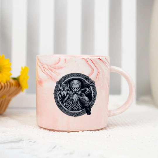 Viking Warrior Man Odin Thor Norman Walhalla Marble Mugs