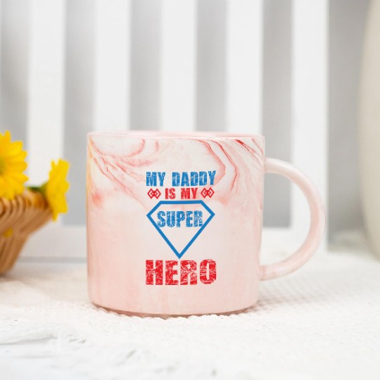 My daddy is my super hero Marble Mugs