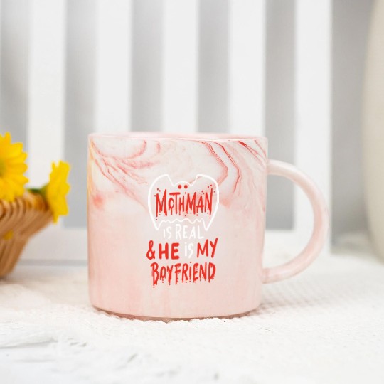 Mothman Is Real He Is My Boyfriend Marble Mugs