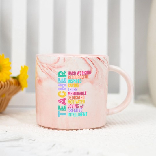 TEACHER APPRECIATION Colourful Inspirational Words Marble Mugs