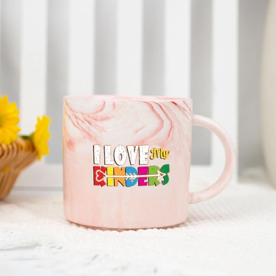 I Love My Kinders Colorful Teacher Appreciation Te Marble Mugs