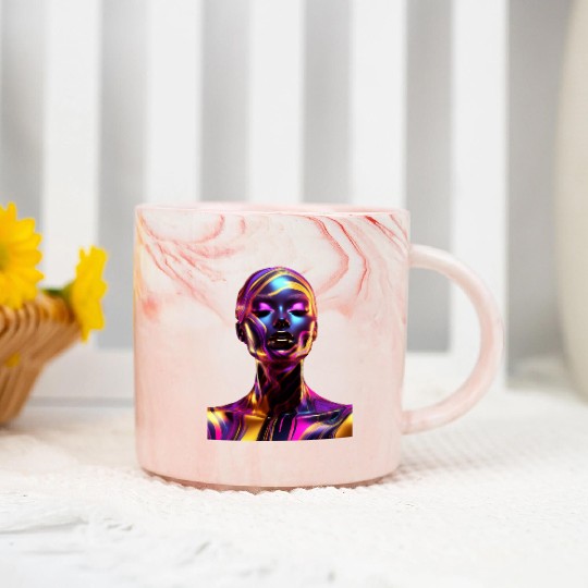 Black & Gold Marble Goddess Marble Mugs