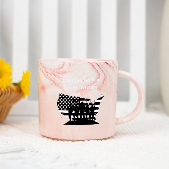 Thank You For Your Service Veterans day US Army Marble Mugs