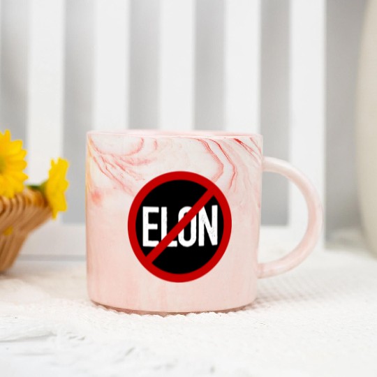 Anti Elon Musk Bumper Fascist prohibition sign Marble Mugs