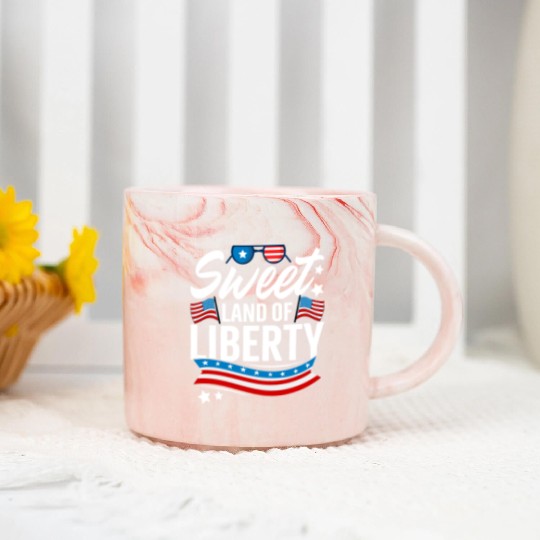 Sweet Land of Liberty Independence day Marble Mugs