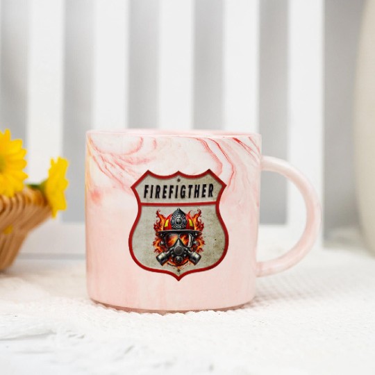 Fire Brigade Coat Of Arms Marble Mugs