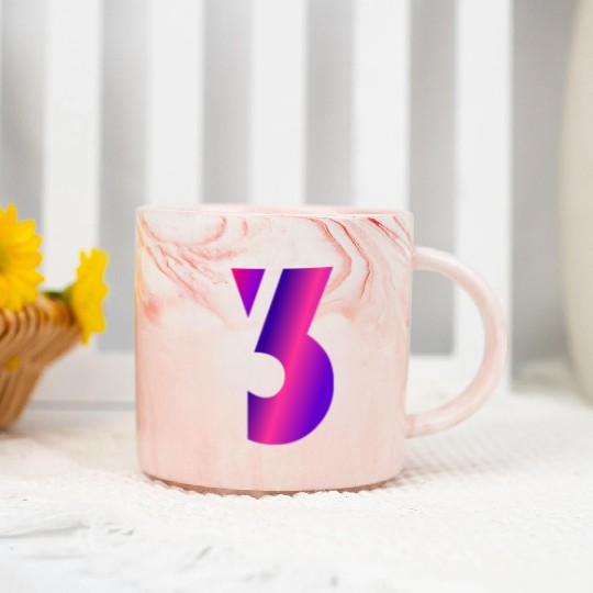 Number 3 Sports Jersey Design – Bold Athletic Shir Marble Mugs