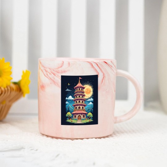 Twilight Temple Glow Marble Mugs