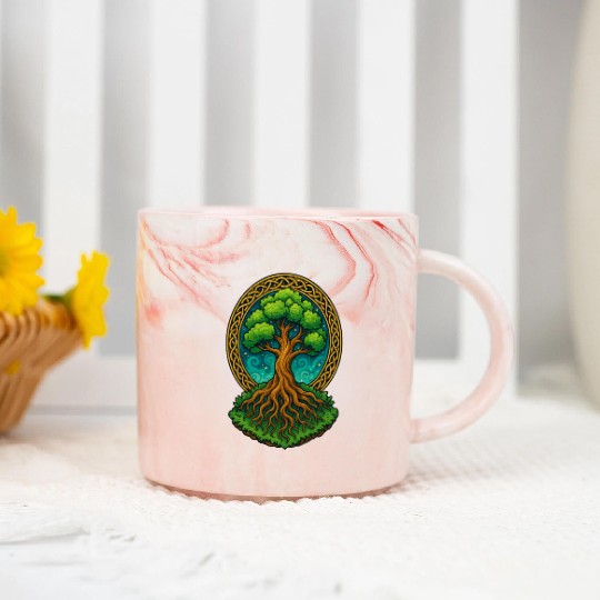Tree of Life Fantasy Illustration Marble Mugs