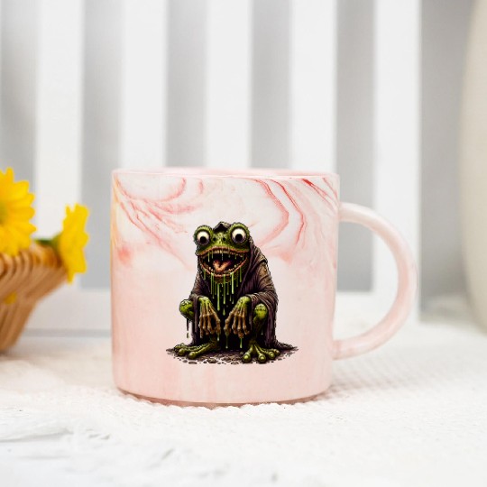 Slime Toad Monster – Creepy Hooded Swamp Creature Marble Mugs