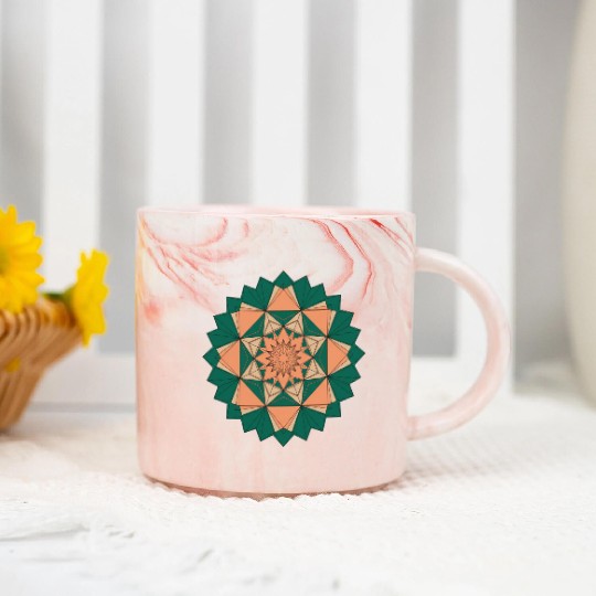 Abstract Starburst Mandala Marble Mugs