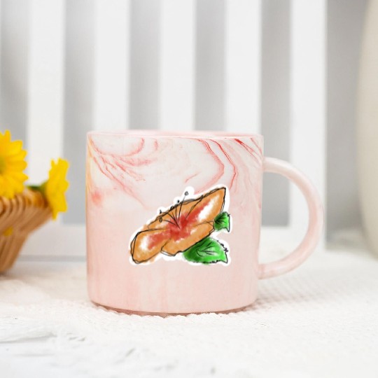 Hibiscus Flower Marble Mugs