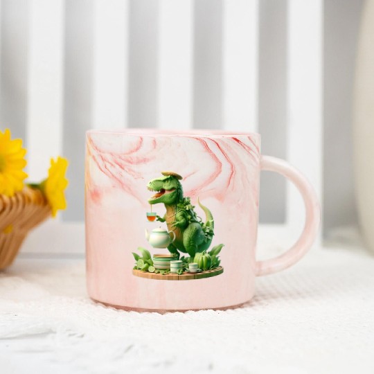 Marble Mugs Tea Rex - Thé mignon et amusant Sticker