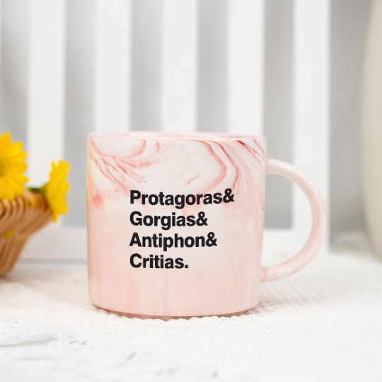 The Sophist Quartet – Minimalist Philosophy Design Marble Mugs