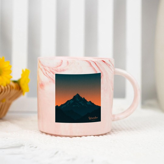 Wanderlust Peaks Marble Mugs