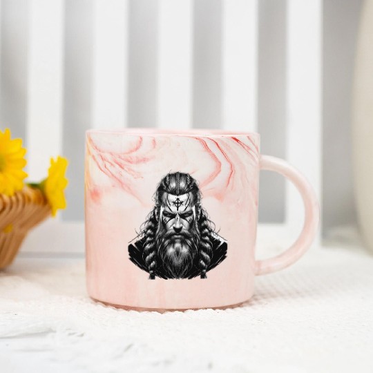 Viking Warrior Man Odin Thor Norman Walhalla Marble Mugs