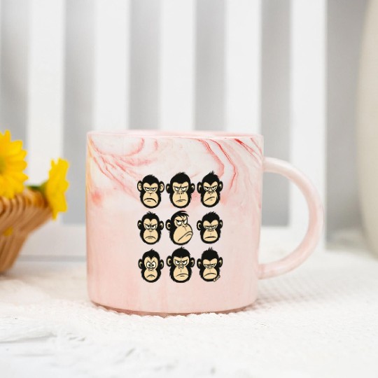 Monkey Mood Chart – All Mad, No Chill Marble Mugs