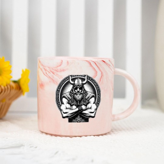 Viking Warrior Man Odin Thor Norman Walhalla Marble Mugs