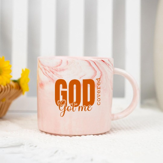 God Got Me Covered - Faith-Based Christian Apparel Marble Mugs