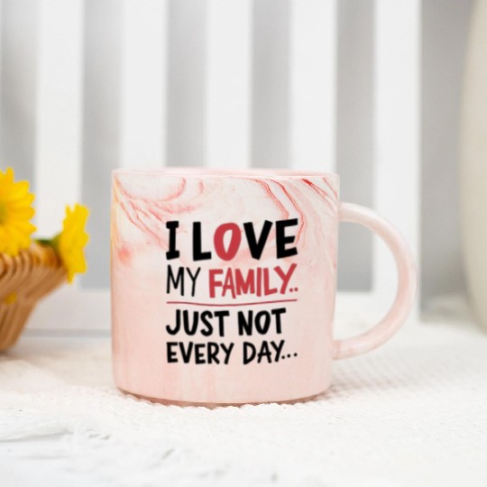 Love Family Handwritten Quote Design Marble Mugs