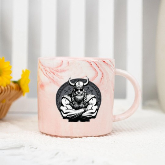 Viking Warrior Man Odin Thor Norman Walhalla Marble Mugs