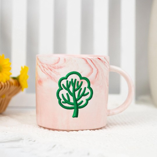 Tree embroidered Marble Mugs