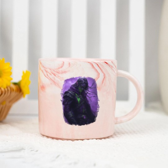 Dark Elf with Poison Magic and Purple Shadow Power Marble Mugs