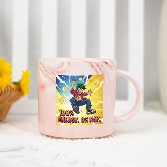 Lemon Bolt No Sleep. Just Zaps Marble Mugs