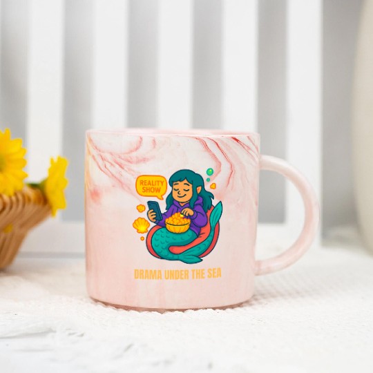 Drama Under the Sea Marble Mugs