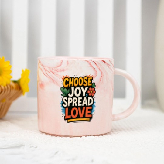 Choose Joy Spread Love Marble Mugs