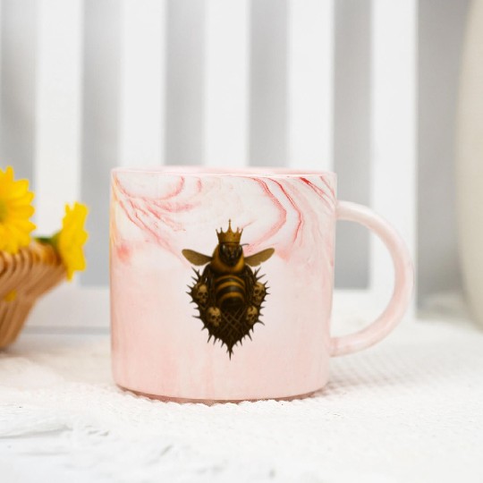 Queen Bee - Gothic Insect Ruler Marble Mugs