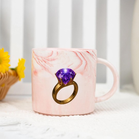 Royal Amethyst: The Elegance of Purple Gemstone Marble Mugs