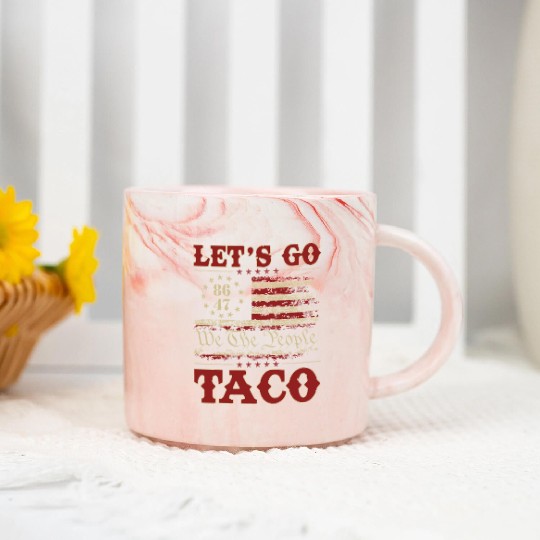 Let’s Go Taco American Flag Marble Mugs