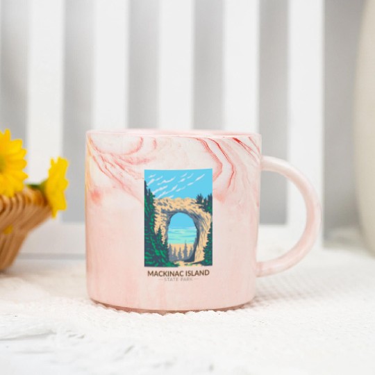 Mackinac Island Marble Mugs