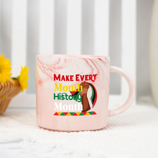 Juneteenth Make Every Month History Month Marble Mugs