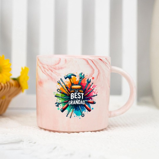 Best Grandad Ever tools design Marble Mugs
