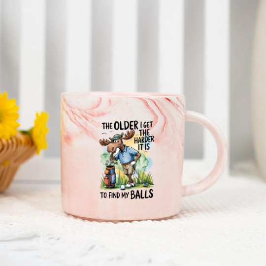 Funny Golf Moose Quote Marble Mugs