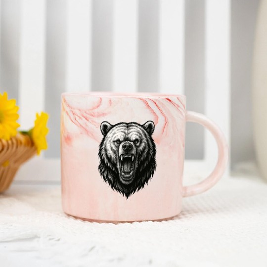 Fierce Roaring Bear Head Marble Mugs – Bold Wilderness