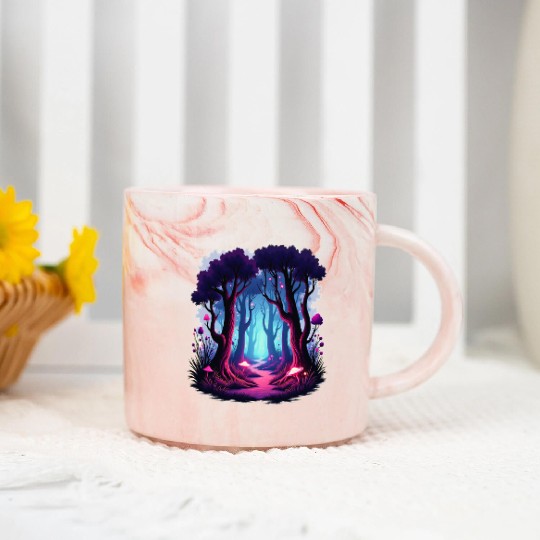 Enchanted Forest Dreamscape Marble Mugs