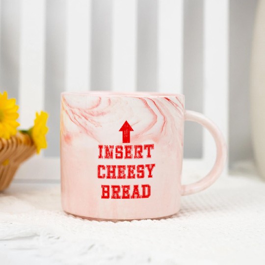 Insert cheesy bread arrow up Marble Mugs
