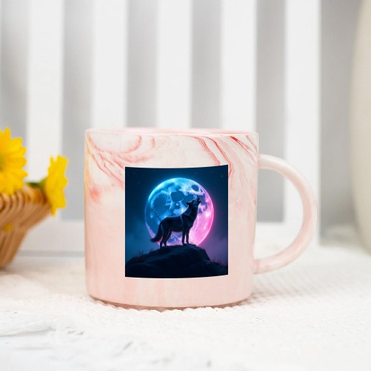 Howl of the Neon Moon Marble Mugs